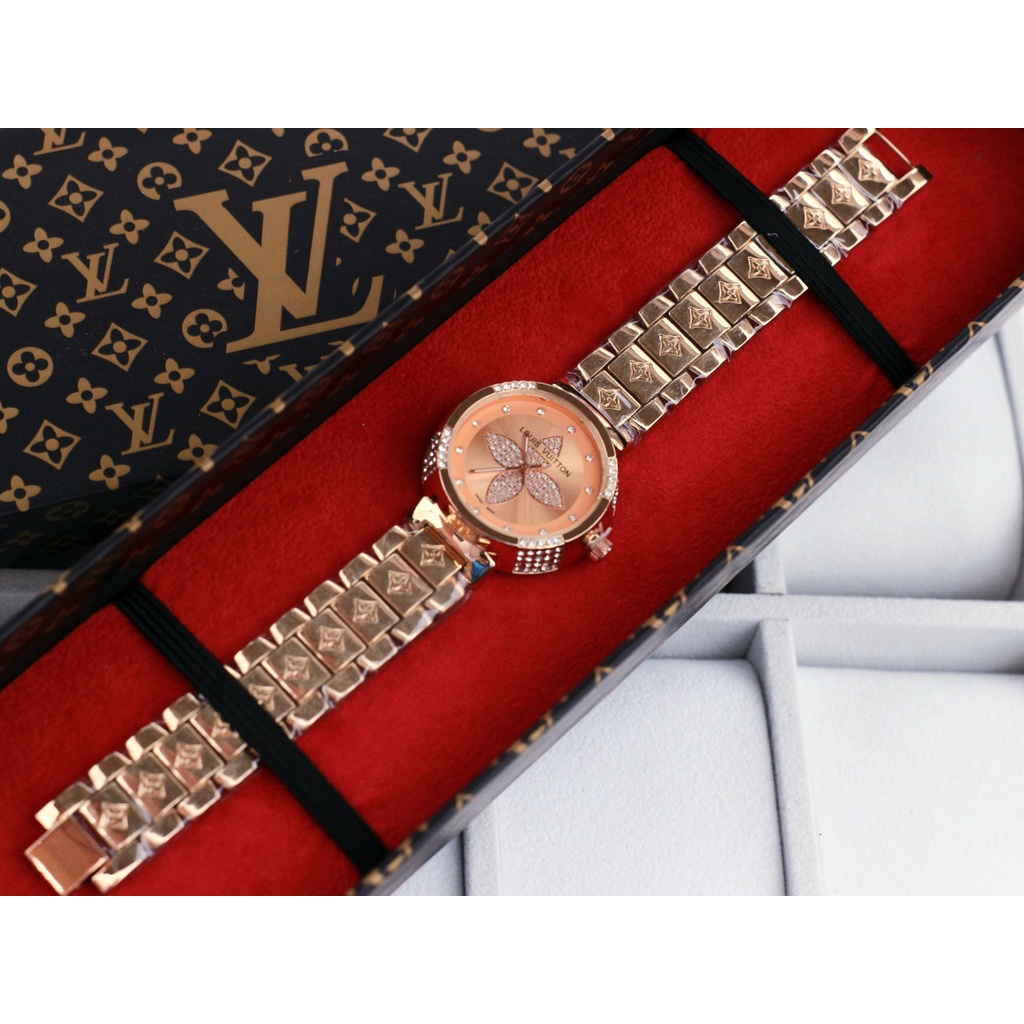 Jam Tangan Fashion Wanita W61302K Tali Rantai Case Permata Free Box Exclusive Paperbag &amp; Baterai