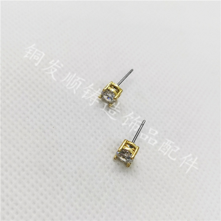 Anting Tusuk Aksen Zircon Untuk Wanita