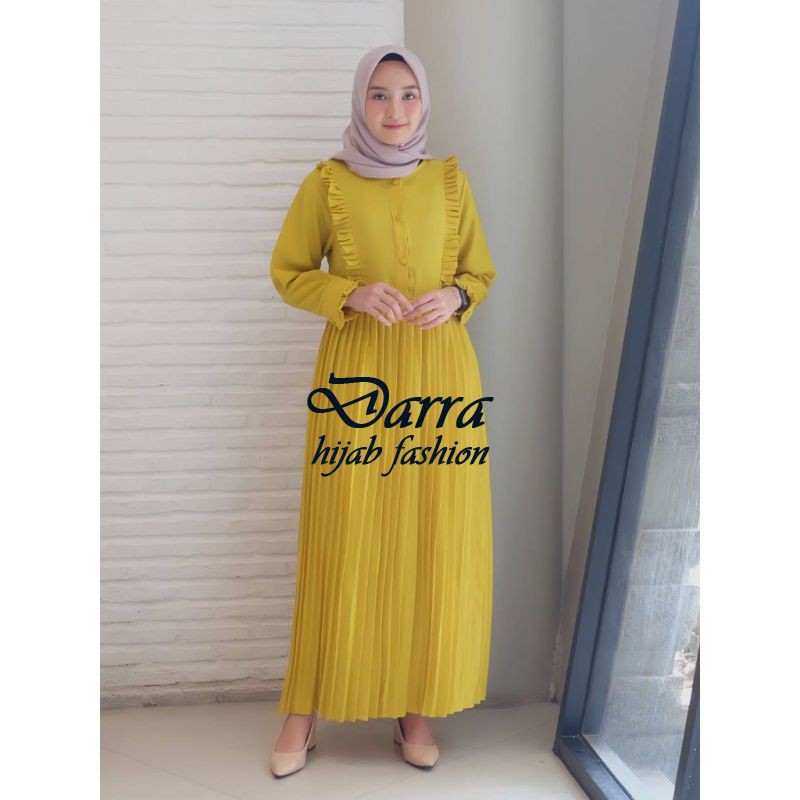 GAMIS AQILA LEMON MAXI DRESS MUSLIM FASHION GAMIS BEST SELLER DARRA FASHION