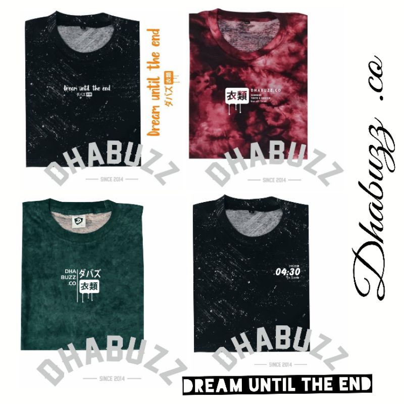 KAOS DISTRO PRIA LENGAN PENDEK SABLON PLASTISOL SIMPLE LOGO ORIGINAL TERBARU DHABUZZ