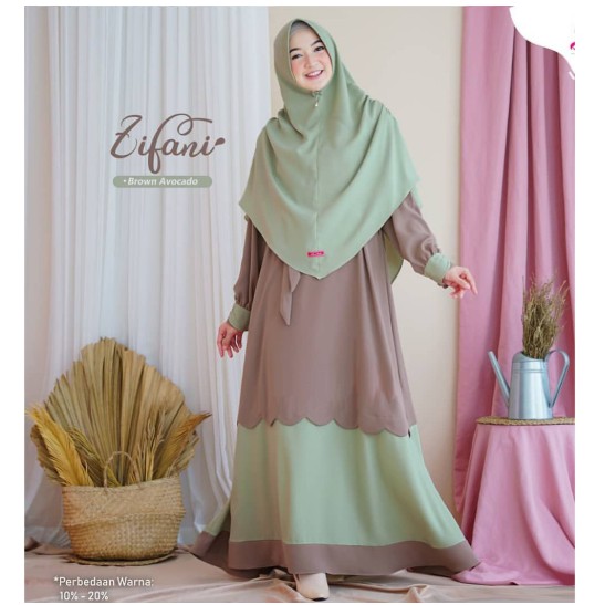 GTA - ZIFANI SET SYARI // GAMIS MUSLIM PLUS KHIMAR TERMURAH // SETELAN GAMIS PLUS HIJAB TERLARIS