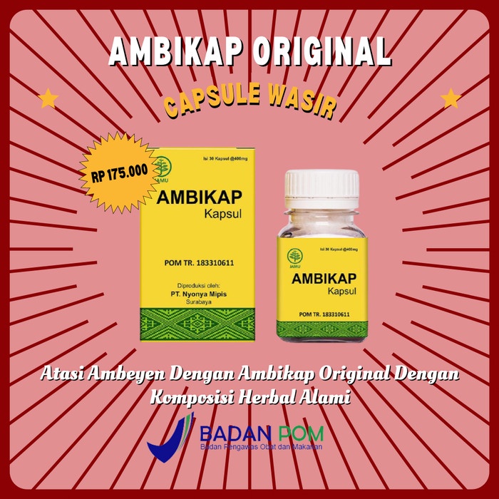 

AMBIKAP - Kapsul Herbal Obat Ambeien Wasir Ambeyen Benjolan BPOM
