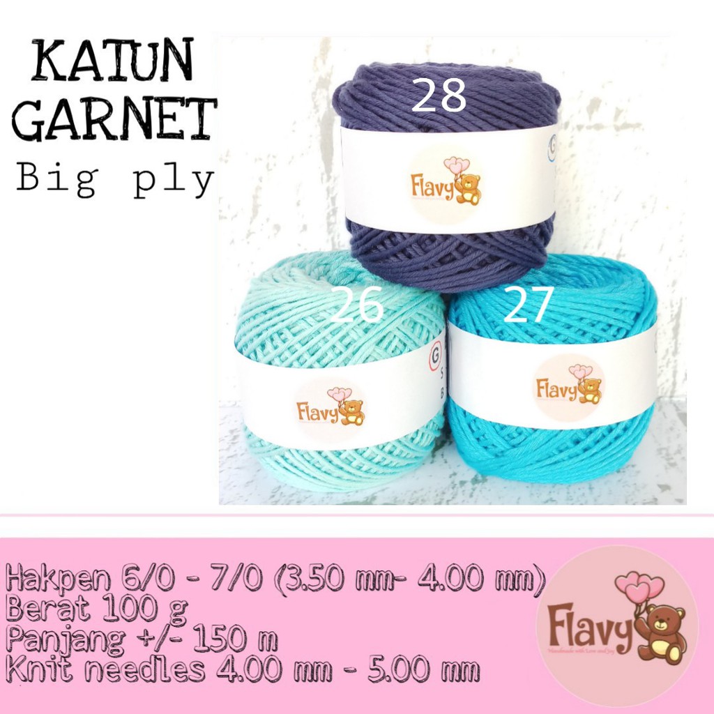 BENANG SOFT KATUN GARNET BIG PLY Seri Biru