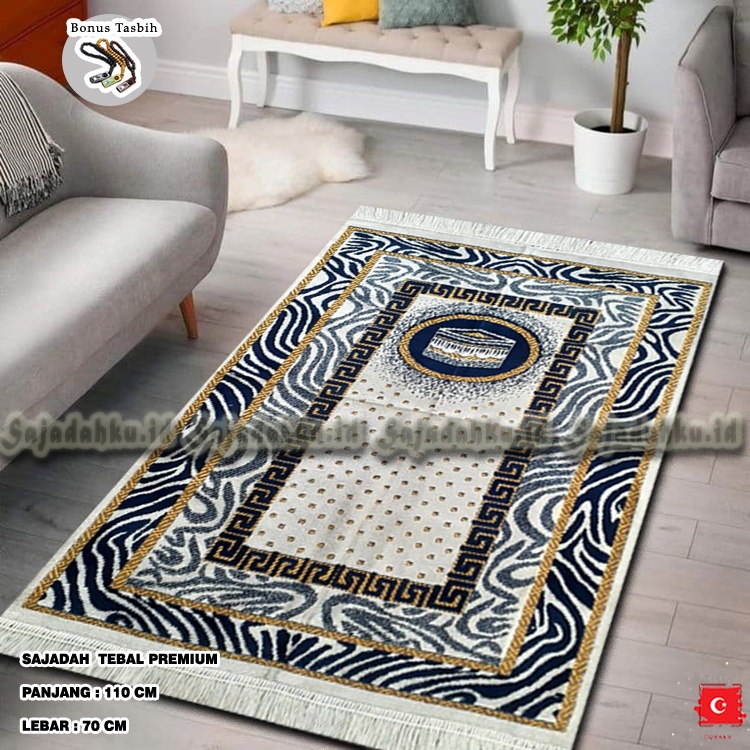 Sajadah Turkey Turki Ukuran 70x110cm Bahan Beludru Peralatan Sholat