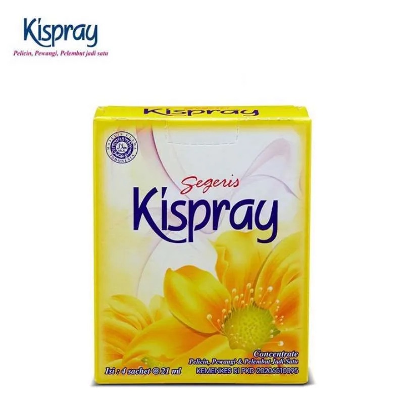 Kispray Segeris - Kuning Concentrate Pelicin, Pewangi & Pelembut Pakaian Sachet 7ml