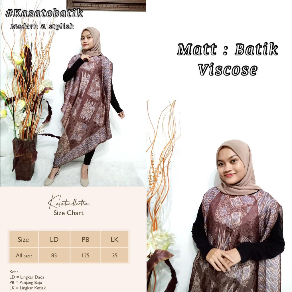 Dress Batik Viscose Wanita Bahan Premium By Kasatobatik