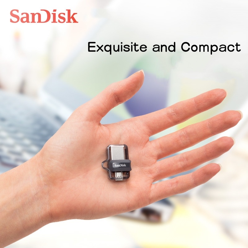 Sandisk 3.0 Flashdisk USB 3.0 High Speed Dual Interface Pendrive OTG 32GB 128GB 64GB Untuk Android