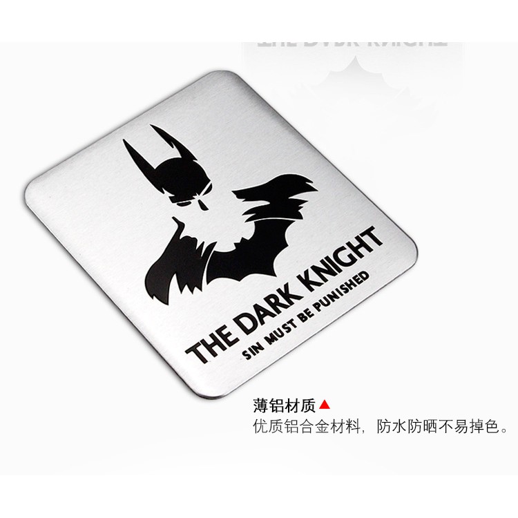 1pc Stiker Emblem Logo Batman 3d Bahan Metal Untuk Mobil / Truk / Motor