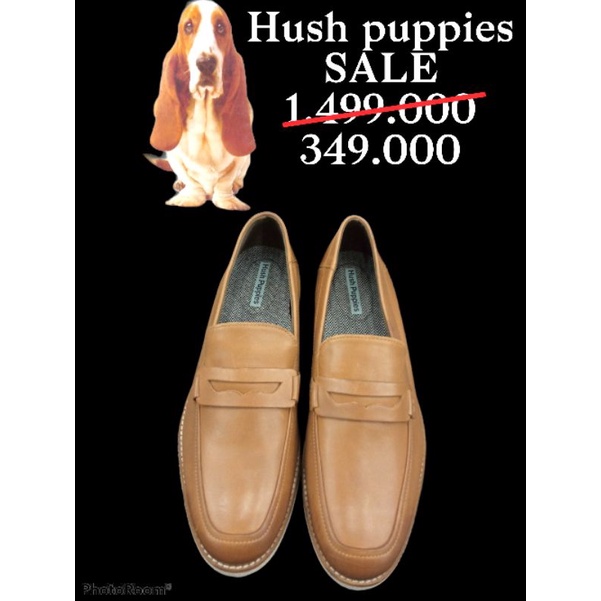 Sepatu pria slip on semi formal sepatu formal kulit asli Hush puppies original SALE