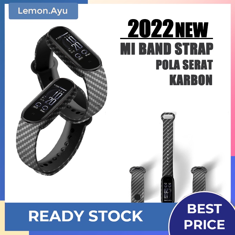 Tali Mi Band Tali Silikon Tali Pola Serat Karbon