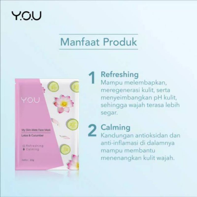 YOU My Skin-Mate Face Mask 22gr/Mask Wajah You