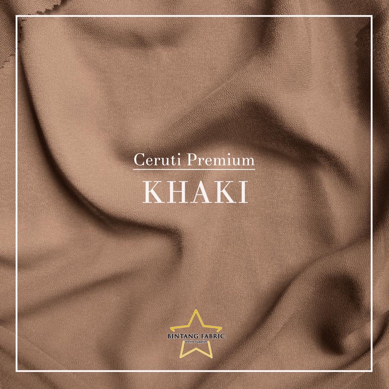 Bahan Kain Ceruti Ceruty Baby doll Premium 1/2 meter-Khaki