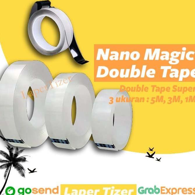 

✨ BISA COD✨ Nano Magic Tape Transparant - Double Tape Bening Tahan Air - 3 Meter x 3 Cm