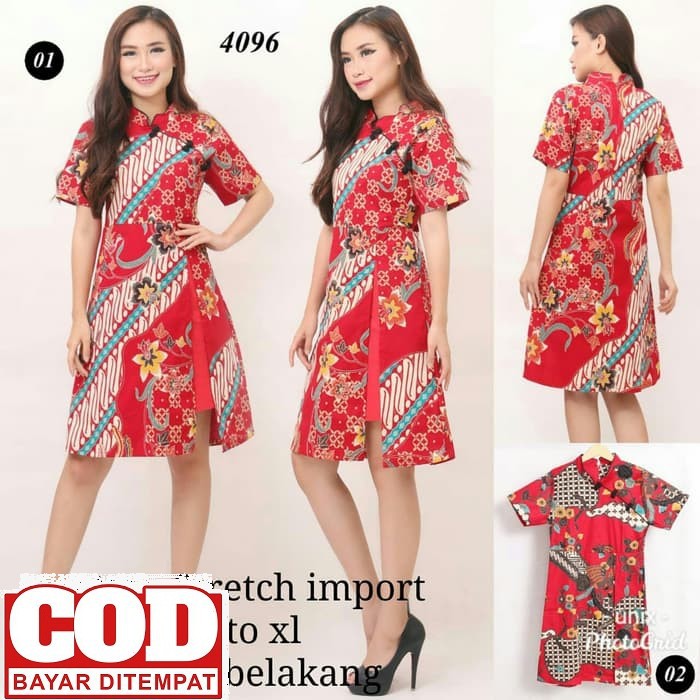 Baju Alma Set Premium Soira Dress Party Kondangan Dress  Ba LP914 Dress Shanghai Batik Red 4