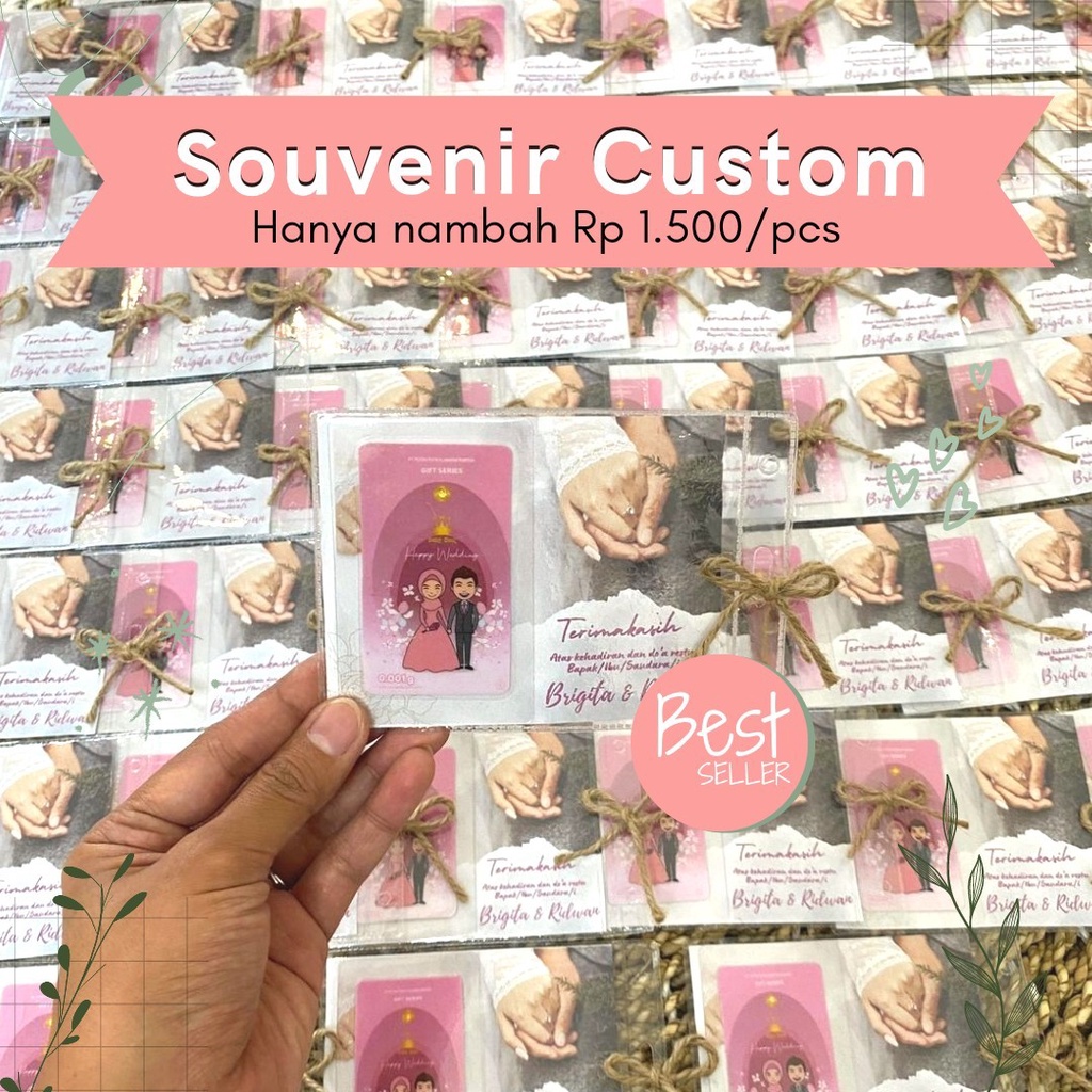 [TAMBAHAN Kemasan] Souvenir Weding Pernikahan Hadiah Babygold Emas Sunat Ulang Tahun Birthday Custom Nama Desain