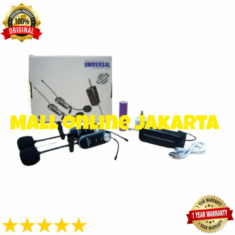 Mic Wireless Dual Clip on BJR 2 Microphone jepit 2 BJR 2 Clipon