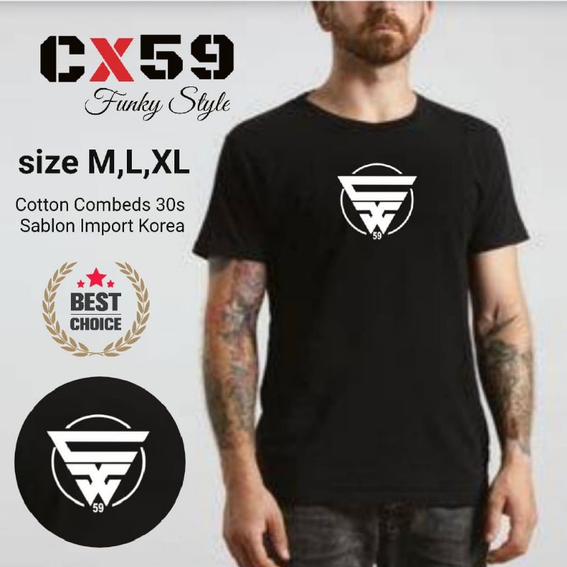 KAOS Pria CX59 bukan C59 Motif Simple