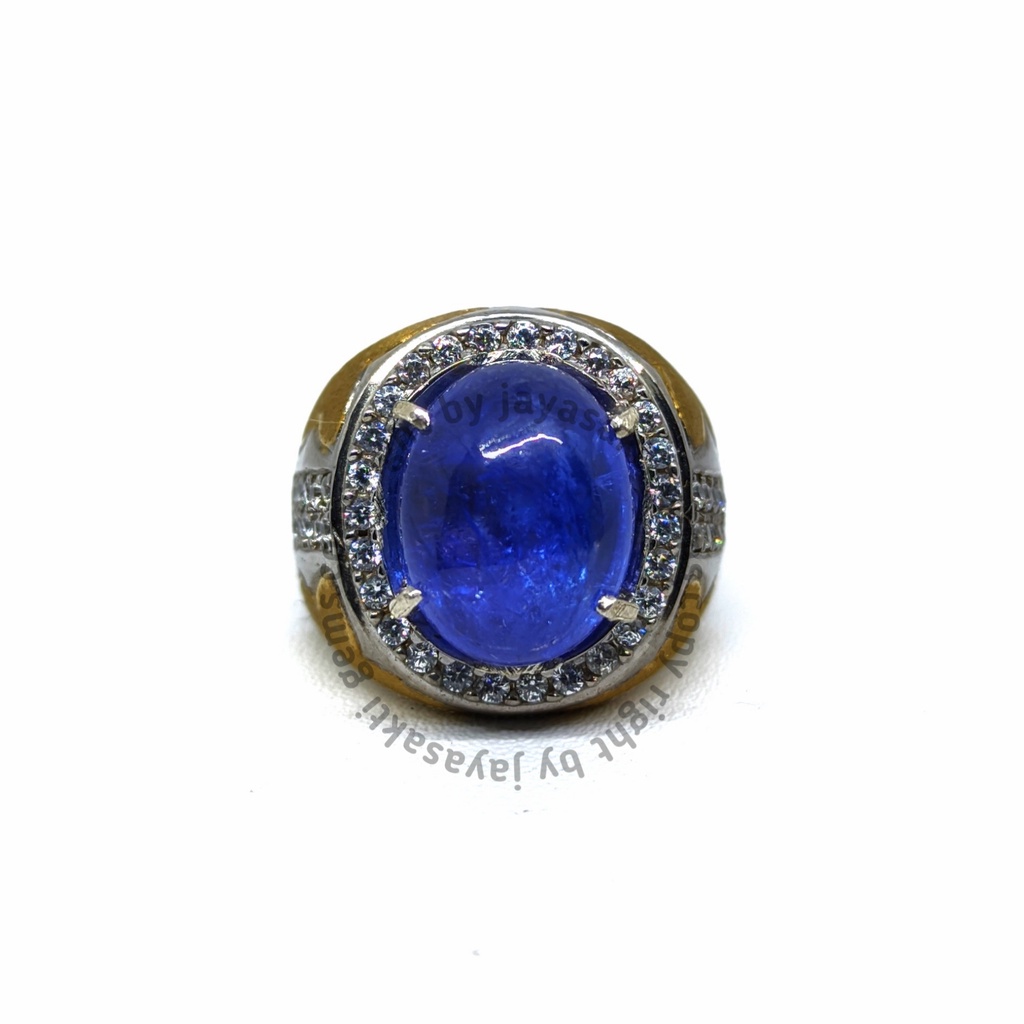 Natural Royal Blue Tanzanite Ring Perak Free Sertifikat JSB 01