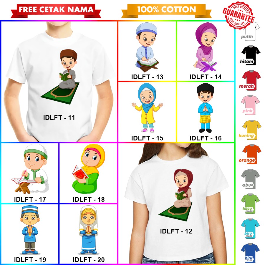 [FREE NAMA!!] Baju Kaos ANAK DAN DEWASA LEBARAN IDUL FITRI BANYAK MOTIF