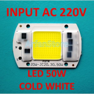 Input AC 220V High Power LED 50W Cold White HPL Putih Tanpa Driver