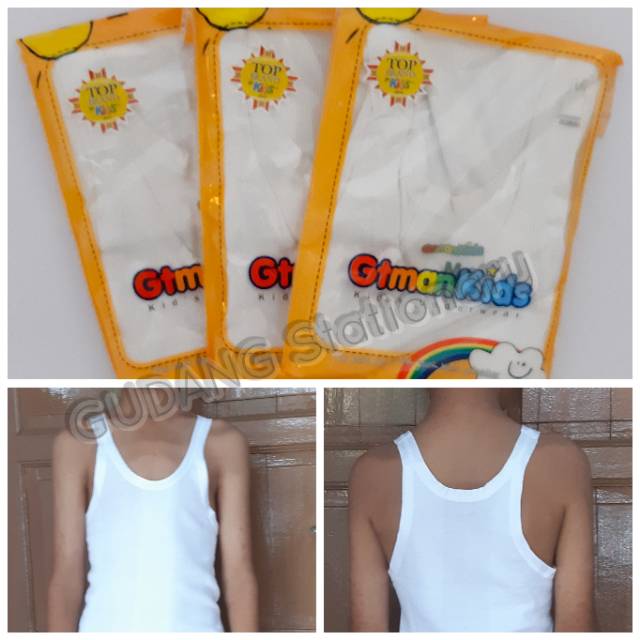 GT Man Kids Singlet Anak 302BK Putih