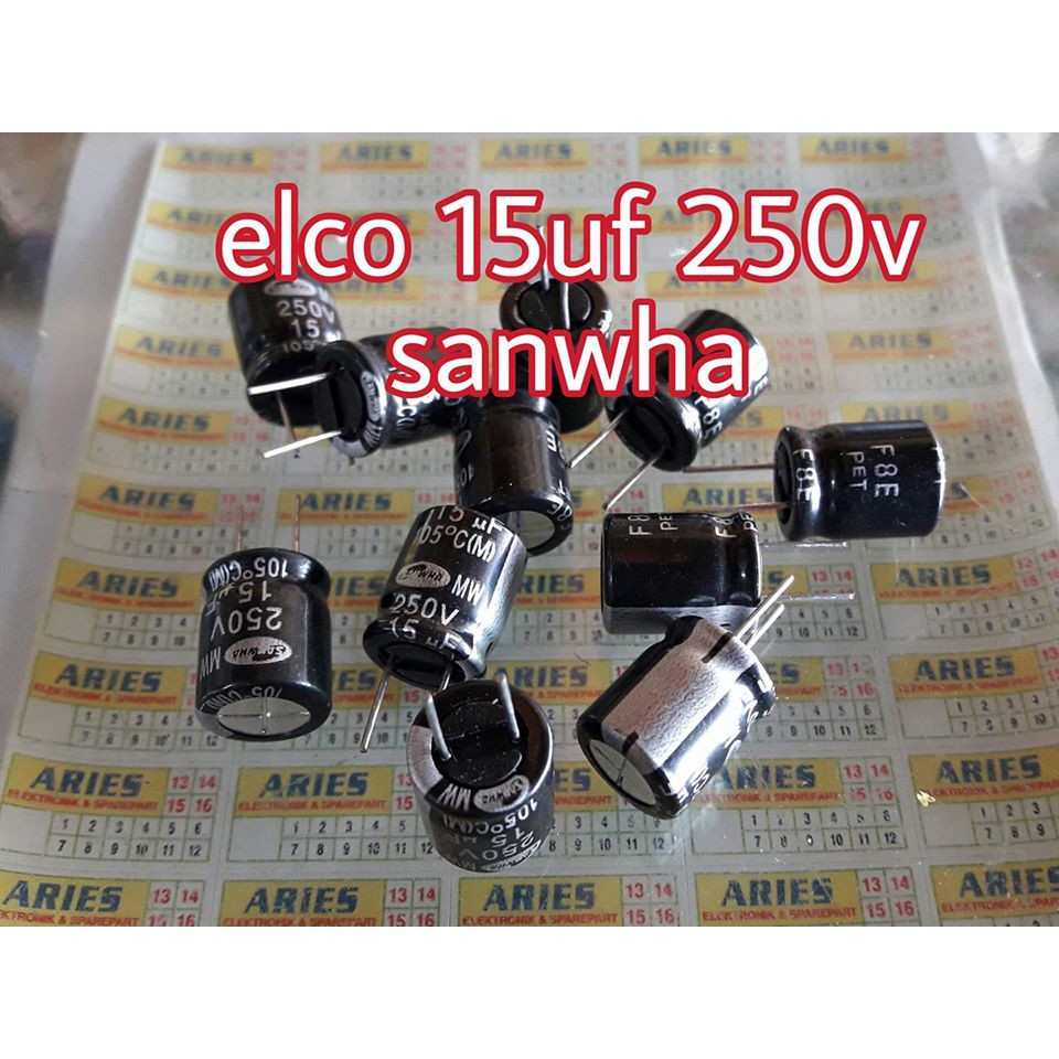 Elco 15uf 250v samwha original pengganti 10uf 250 volt