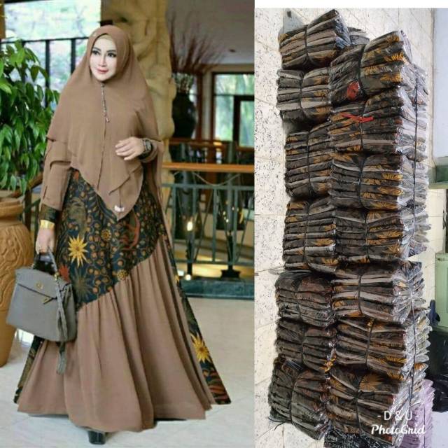 GAMIS BATIK SYAR'I MADIYA KATUN UNGGUL JAYA DRESS KOMBINASI MIC WOLFICE SOPAL ALL SIZE FIT TO XL 102