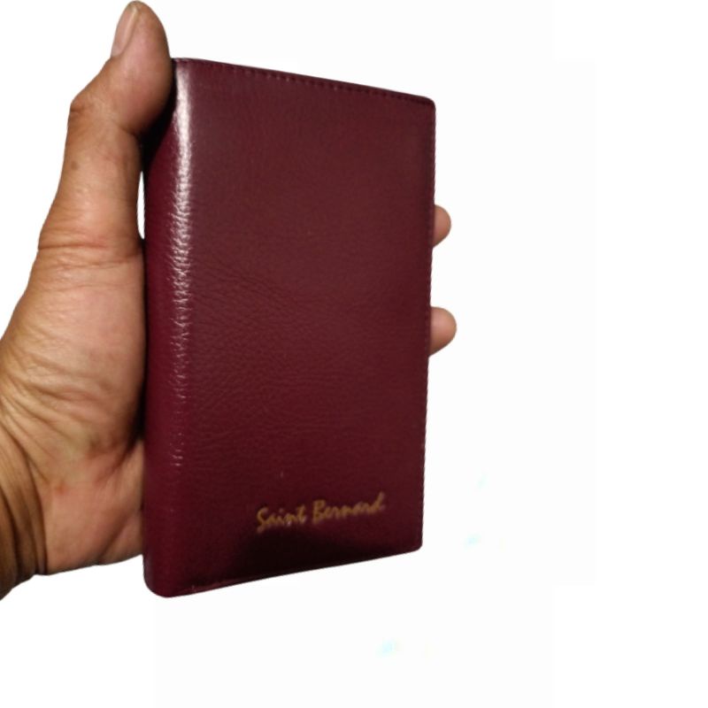 Dompet kulit asli 3/4 saint bernard - dompet lipat ukuran tanggung