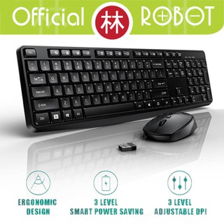 Robot KM3100 Combo Set Optical Mouse & Keyboard Wireless 2.4G