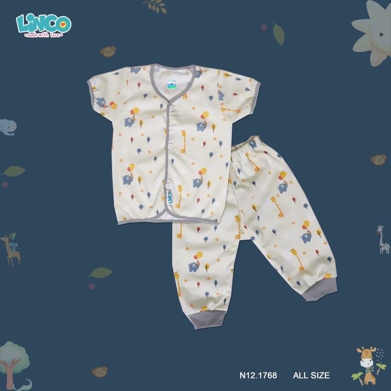 LINCO Setelan Baju Bayi Pendek Panjang / Piyama Newborn Baby 0-3 BULAN ALL SIZE