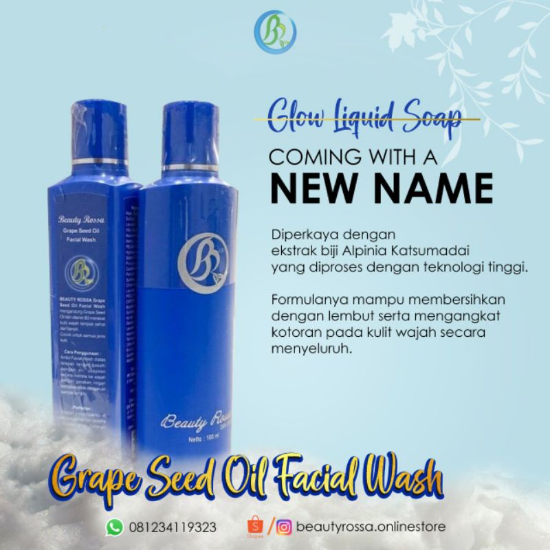 Grape Seed Oil Facial Wash / glow liquid soap Beauty Rossa