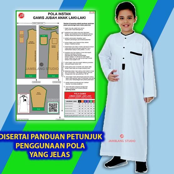Super Luar Biasa Pola Instan Gamis Jubah  Anak Laki-Laki [Pola Baju Jamblang Studio]
