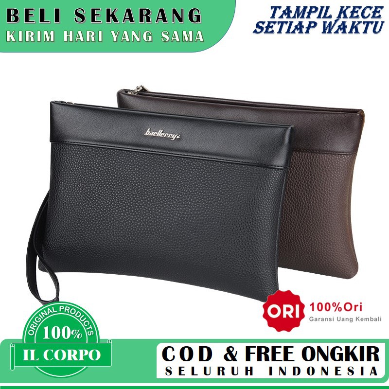 Clutch Pesta Pria Wanita Kulit Asli Dompet Besar Cowok Cewek Import Mewah Anti Air Tas Genggam Handb