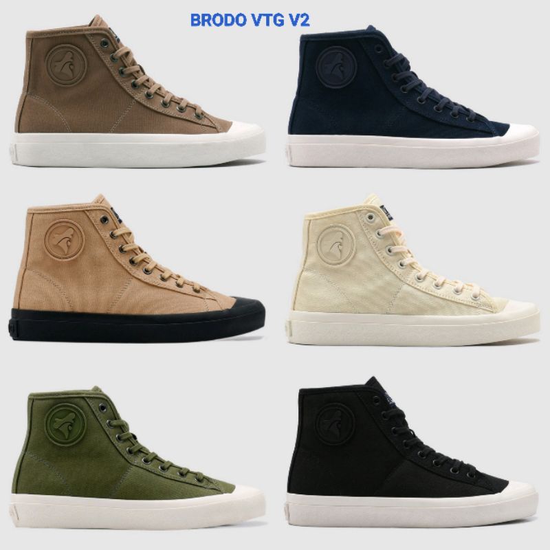 Sepatu Brodo Vantage Vtg V2 High Black / Camel / Navy / Natural White / Olive Original 100%