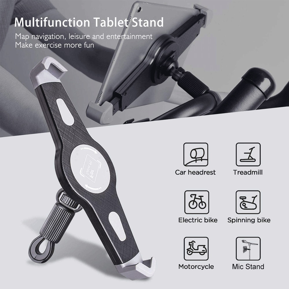 Fleksibel Tablet Treadmill Stand Mount Holder In-door Spinning Bike dengan Handlebar Holder untuk iPad 9.5-14.5 inch Tablet PC Holder