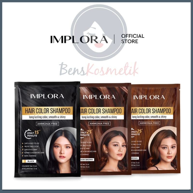 IMPLORA HAIR COLOR SHAMPOO - SHAMPO PEWARNA RAMBUT ALAMI ORIGINAL