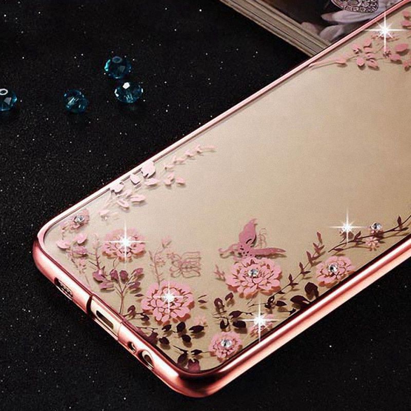 Pretty Rhinestone Case for Huawei Y6 II Cover, TPU Silicone Luxury Back Cover for Huawei Y6 II Phone