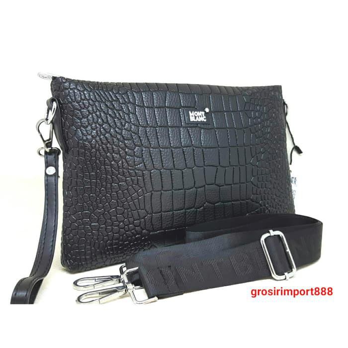 Clutch Handbag Montblanc croco unisex 557