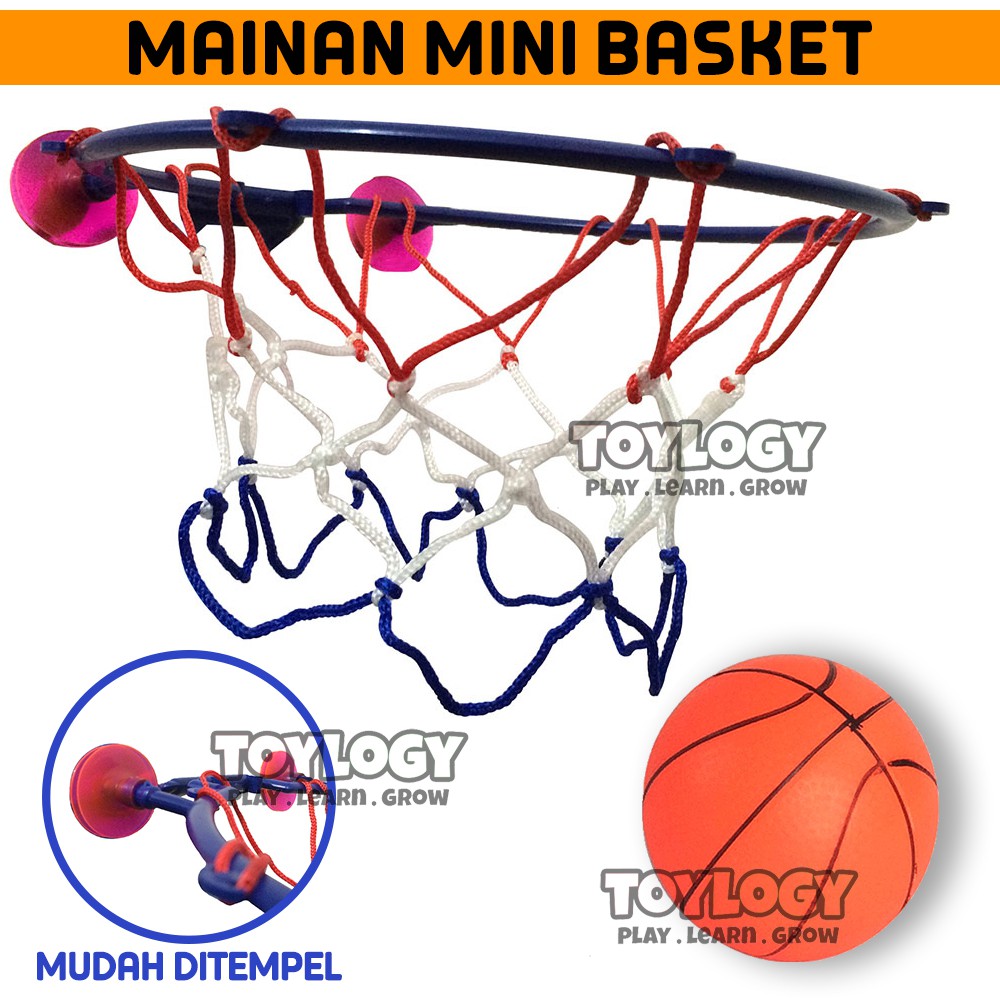  Mainan  Anak Olahraga Mini Bola Basket Ring Jaring 