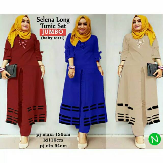 ALYA FASHION_COD JUMBO SET SELENA LONG TUNIK