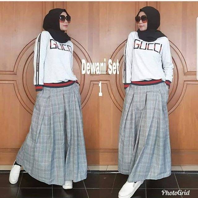 DEWANI SET - Baju Setelan Wanita Terbaru / Satu Set Atasan Blus Lengan Panjang dan Bawahan Rok Murah