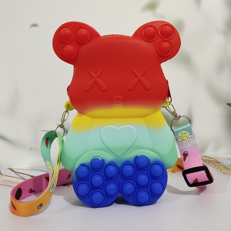 Tas Pop It Selempang Fashion Ukuran Besar MUAT HP violent bear pop it bag