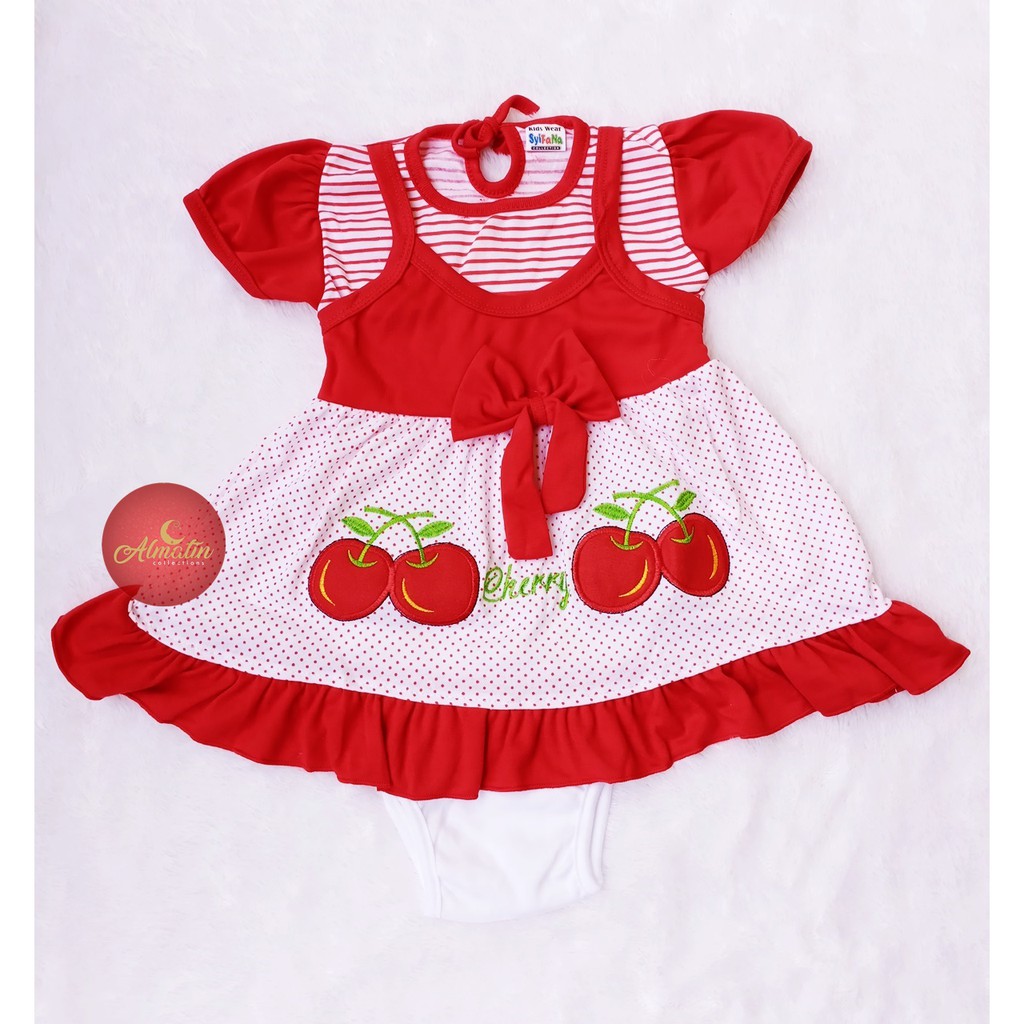 Setelan Baju Bayi Perempuan/ Dress Bayi Usia 3 - 18 Bulan, Murah Berkualitas