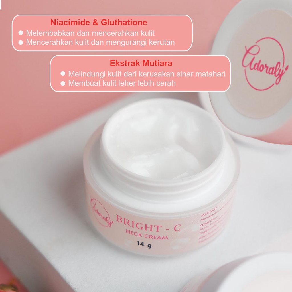 Bright-C Neck Cream By Adoraly Skincare BPOM | KRIM PERAWATAN LEHER | CREAM LEHER | adoraly.id bodycare