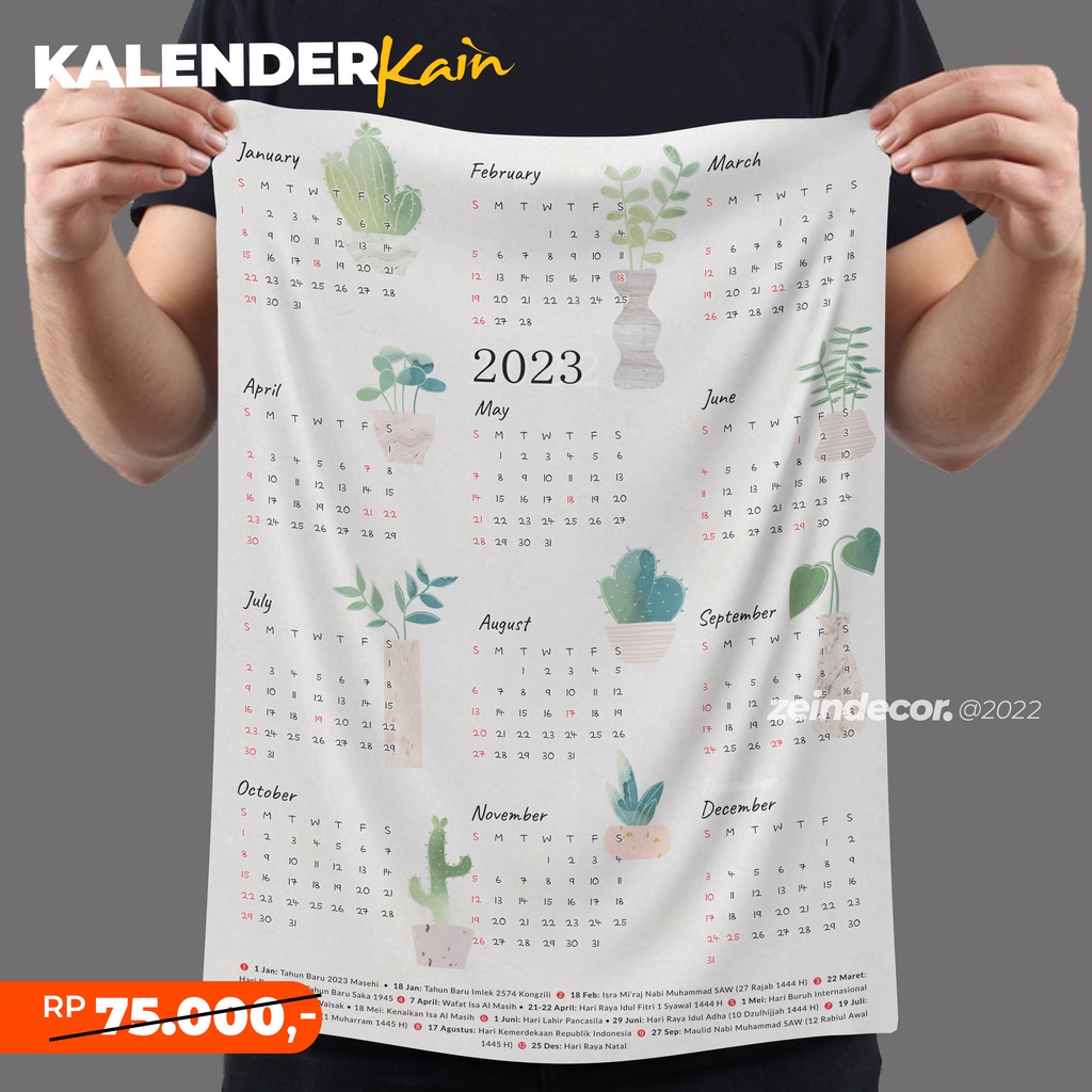 

Custom Kalender Kain Aesthetic 2025 Kalender Dinding Bahan Kain