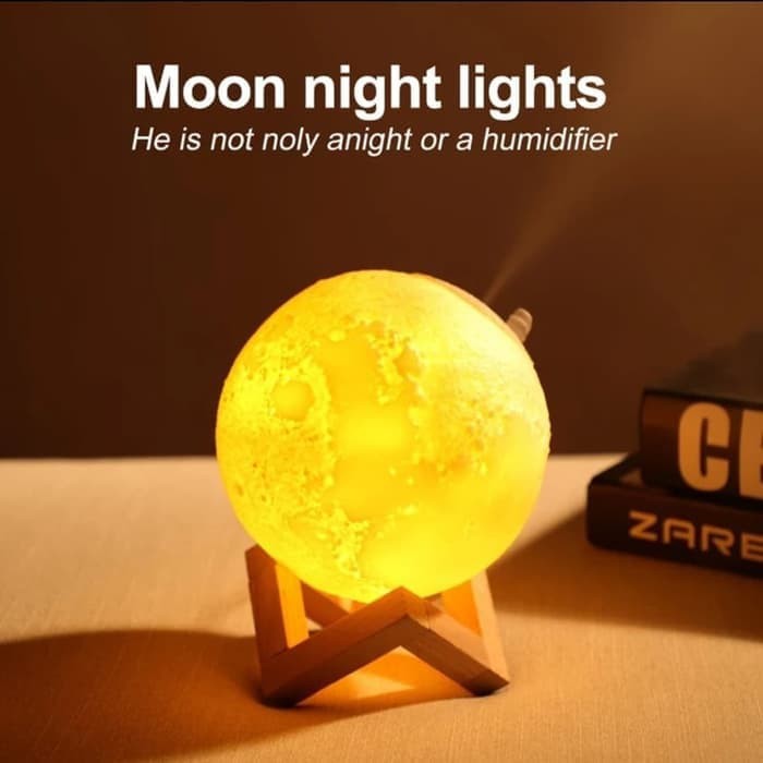 Humidifier Diffuser Bulan Aromaterapi Lampu Tidur 3D Moon Light Night-3