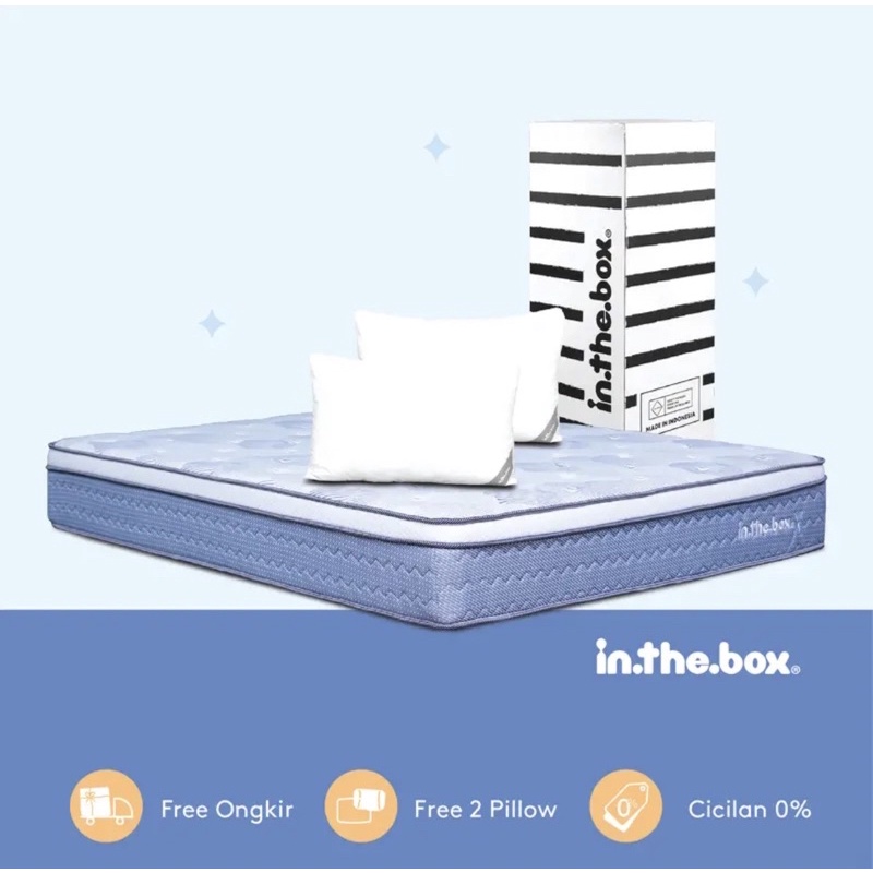 Kasur Springbed INTHEBOX X Extra Plush Top ukuran 180 x200, FREE BANTAL