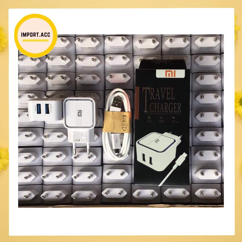 Charger LED 2output 3.5A Samsung , Oppo , Xiaomi , Asus , Vivo High Quality With Kabel Micro