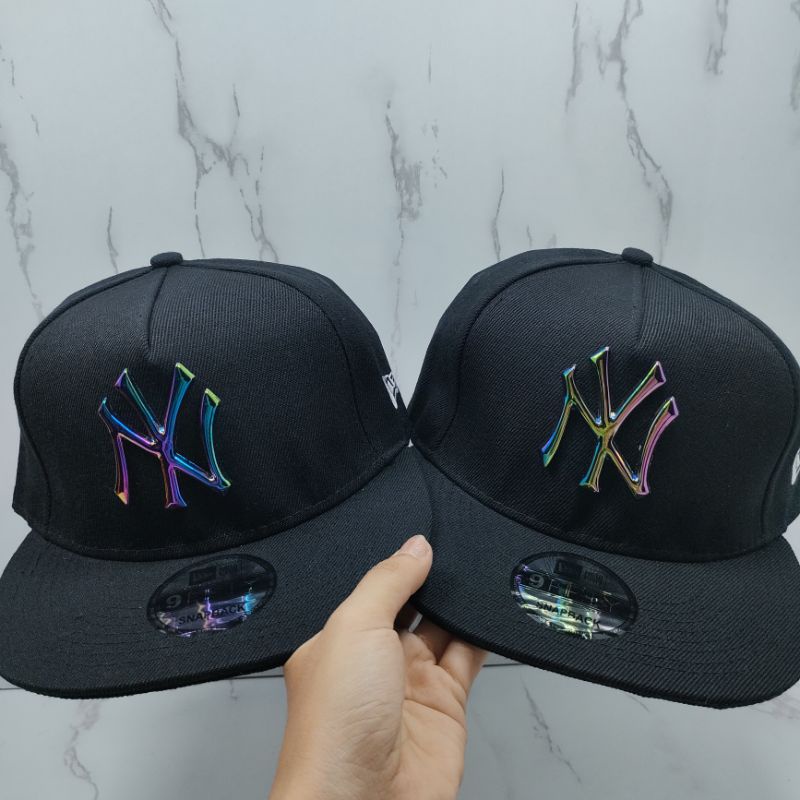 Topi Import Snapback Ny Plat Besi Pelangi Kualitas Premium