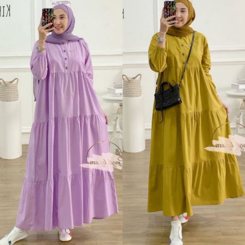 MIDI DRESS HANIYAH FULL KANCING / HAYYA MIDI DRESS BUSUII REMPER